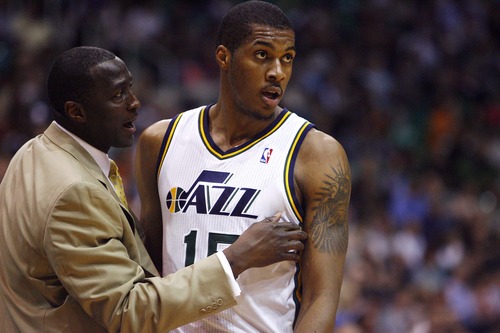 Tribune file photo

Utah coach Tyrone Corbin is charged with helping young players such as Derrick Favors improve.