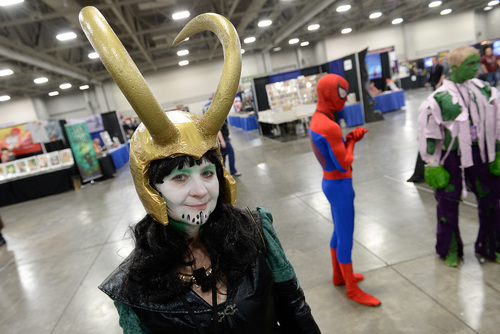 Franciso Kjolseth  |  The Salt Lake Tribune
Rebecca Phillips poses for a picture as "Loki from Thor," as thousands of fiction fans from near and far gather at the  Salt Palace Convention Center for day two of Salt Lake Comic Con's FanX.