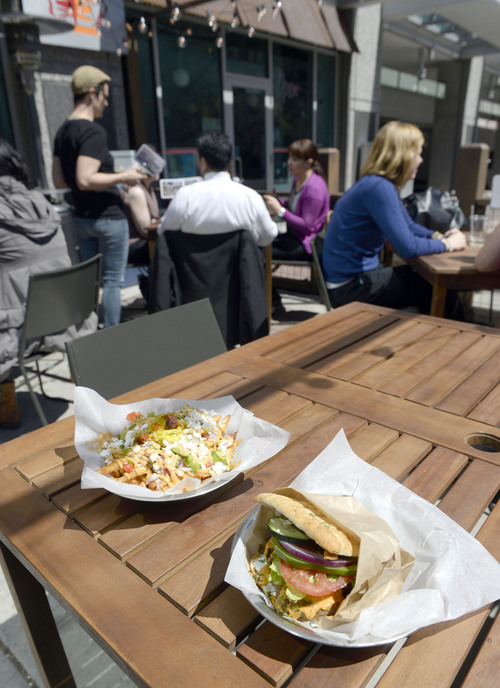 Al Hartmann  |  The Salt Lake Tribune
Spitz's, a restaurant that opened about 6 months ago in downtown Salt Lake City specializes in doner kebabs, a wrap/sandwich that originated in Turkey and is a close relative to Greek gyros and Mediterranean shawarma.