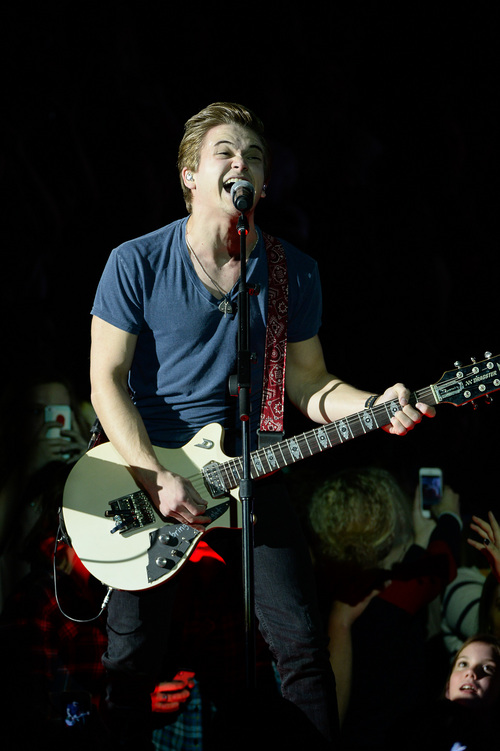 Franciso Kjolseth  |  The Salt Lake Tribune
Country star Hunter Hayes plays to a sold out crowd as he brings his "We're Not Invisible Tour" to the UCCU Center at Utah Valley University in Orem, Utah on April 24, 2014.