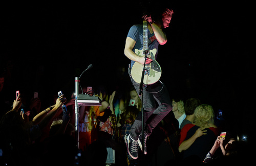 Franciso Kjolseth  |  The Salt Lake Tribune
Country star Hunter Hayes plays to a sold out crowd as he brings his "We're Not Invisible Tour" to the UCCU Center at Utah Valley University in Orem, Utah on April 24, 2014.