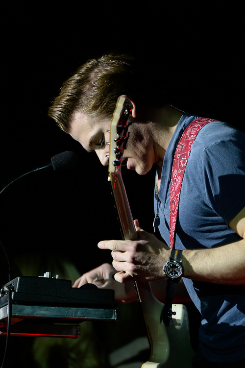 Franciso Kjolseth  |  The Salt Lake Tribune
Country star Hunter Hayes plays to a sold out crowd as he brings his "We're Not Invisible Tour" to the UCCU Center at Utah Valley University in Orem, Utah on April 24, 2014.