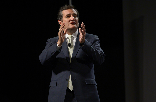 Scott Sommerdorf   |  The Salt Lake Tribune
Texas Senator Ted Cruz speaks at the Western Republican Leadership Conference as they held a rally at the South Towne Convention Center, Friday, April 25, 2014.