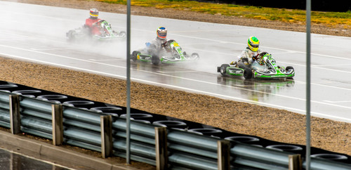 Trent Nelson  |  The Salt Lake Tribune
Heavy rain doesn't stop racers on the track for the Utah Kart Championship at Miller Motorsports Park, which kicked off its 2014 season with racing and a car show on Saturday.
