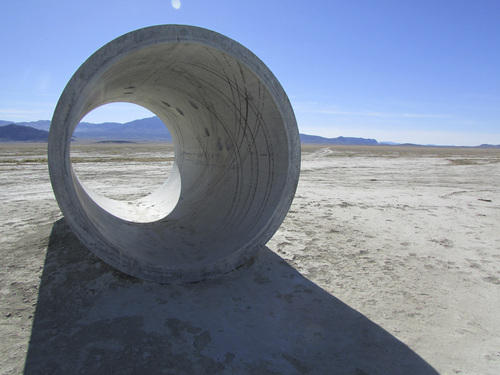 Tom Wharton | The Salt Lake Tribune

This is one of the four cement tubes that make up Nancy Holt's land art creation called the Sun Tunnels found in a remote corner of northwest Utah.