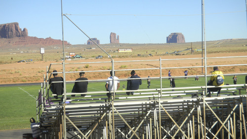 Tom Wharton | The Salt Lake Tribune
Monument Valley's football field located just north of the
Arizona border, is Utah's most scenic place to watch a football game.