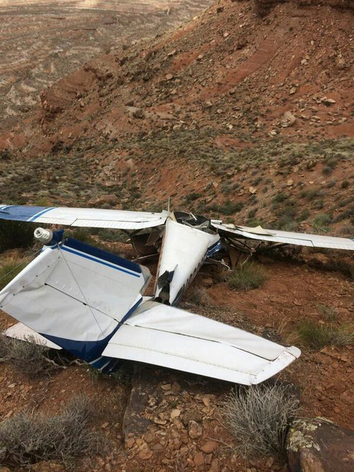 Courtesy of KUTV
Two people died in the crash of a small airplane in Washington County on Wednesday.