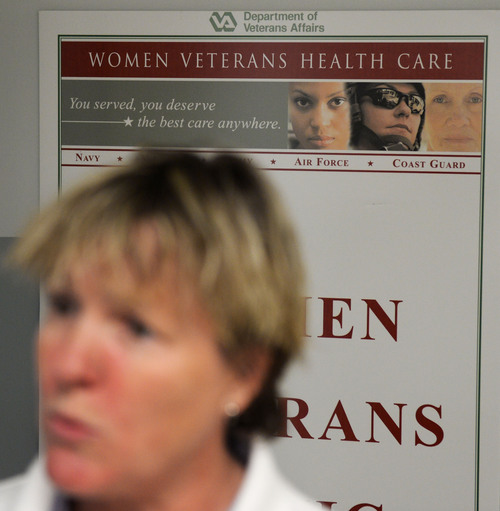 Steve Griffin  |  The Salt Lake Tribune

Noelle Skilton, a veteran and volunteer for the Women Veterans Clinic at the George E. Wahlen Department of Veterans Affairs Medical Center in Salt Lake City, talks about the clinic Thursday, May 1, 2014.
