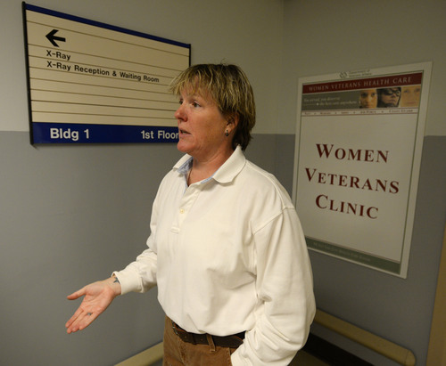 Steve Griffin  |  The Salt Lake Tribune

Noelle Skilton, a veteran and volunteer for the Women Veterans Clinic at the George E. Wahlen Department of Veterans Affairs Medical Center in Salt Lake City, talks about the clinic Thursday, May 1, 2014.