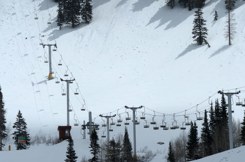 Steve Griffin  |  The Salt Lake Tribune


The Mid Gad chairlift at Snowbird ski resort in Little Cottonwood Canyon  Salt Lake City, Utah Monday, May 12, 2014.
