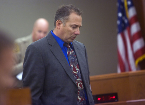 Al Hartmann  |  The Salt Lake Tribune    pool photo
Reginald Campos, appears in Judge Robert Adkins 3rd District court in West Jordan on Friday October 9th for a preliminary hearing.