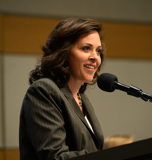 Steve Griffin  |  The Salt Lake Tribune


Utah House Speaker Rebecca Lockhart  talks to the audience during town hall meeting about who should control Utah's public lands at the Main Library in Salt Lake City, Wednesday, May 14, 2014.