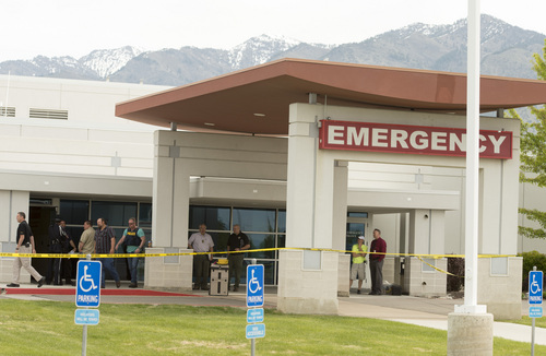 Rick Egan  |  The Salt Lake Tribune

A man with a gun was shot after entering the Cache Valley Hospital in North Logan around 8:15 a.m. on May 16, 2014.