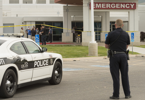 Rick Egan  |  The Salt Lake Tribune

A man with a gun was shot after entering the Cache Valley Hospital in North Logan around 8:15 a.m. on May 16, 2014.