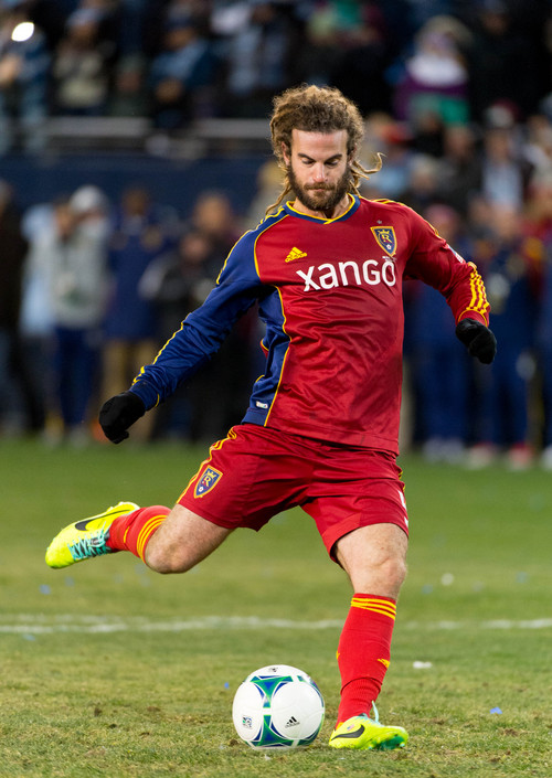 Trent Nelson  |  The Salt Lake Tribune
Real Salt Lake's Kyle Beckerman (5) scores during the shootout as Real Salt Lake faces Sporting KC in the MLS Cup Final at Sporting Park in Kansas City, Saturday December 7, 2013.