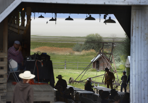 Scott Sommerdorf   |  The Salt Lake Tribune
The main stage inside a barn at the 10th Annual Cowboy Poetry and Western Music Festival at the Fielding Garr Ranch at Antelope Island State Park, Saturday, May 24, 2014.