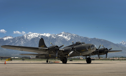Rick Egan  |  The Salt Lake Tribune

 The "Memphis  Belle", a restored WWII B-17 "flying fortress" bomber, on display at the South Valley Regional Airport on May 26, 2014. The B-17, restored by the Liberty Foundation, will be available for public flights from May 31 to June 1.