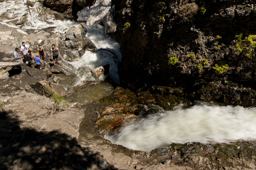 Trent Nelson  |  The Salt Lake Tribune
High temperatures cause a lot of runoff at Donut Falls in Big Cottonwood Canyon, Tuesday May 27, 2014.