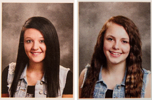 Trent Nelson  |  The Salt Lake Tribune
The yearbook photos of several girls at Wasatch High School were digitally altered to cover up skin. In these photos, girls wearing almost identical vests were treated differently. The one on the left had a tee-shirt added to her outfit, while the photo of the girl on the right was left untouched. In Heber City, Thursday May 29, 2014.