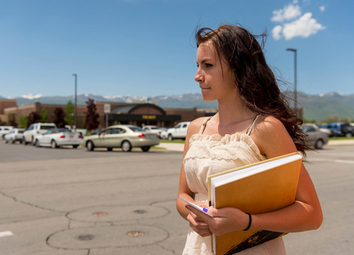 Trent Nelson  |  The Salt Lake Tribune
Wasatch High School sophomores Kimberly Montoya talks about finding her yearbook photos had been digitally altered, in Heber City, Thursday May 29, 2014. The yearbook photos of several girls at Wasatch High School were digitally altered to cover up skin, with sleeves and higher necklines drawn onto their images.