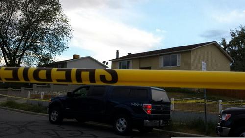 Michael McFall  |  The Salt Lake Tribune
Unified Police investigate a homicide in Kearns on Saturday.