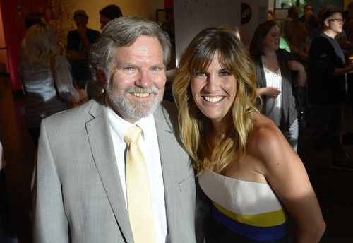Scott Sommerdorf  |  The Salt Lake Tribune

Pat Bagley with Ashley Hoopes, during a reception "An Evening With Pulitzer Finalist, Pat Bagley" at the Leonardo, celebrating 35 years of political cartoons, Saturday, May 31, 2014