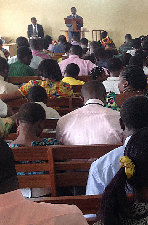 Mike Stack  |  special to The Salt Lake Tribune

A Jehovah's Witness Sunday meeting in Labadi, Ghana. 03/02/2014
