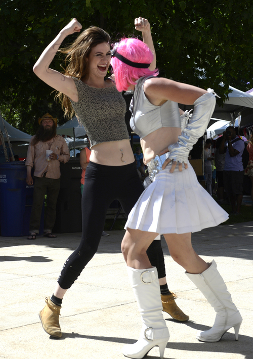 Rick Egan  |  The Salt Lake Tribune

Audrey Cranney and Wildfire, dance at the Pride Festival, at Washington Square, Saturday, June 7, 2014