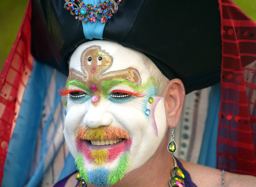 Rick Egan  |  The Salt Lake Tribune

Sister Jinger Breadmann, at the Pride Festival, at Washington Square, Saturday, June 7, 2014