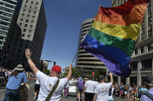 Scott Sommerdorf   |  The Salt Lake Tribune
The Salt Lake City Pride Parade, Sunday, June 7, 2014.