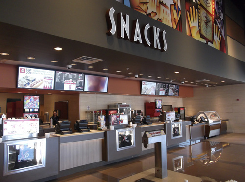 Sean P. Means  |  The Salt Lake Tribune

The concession counter for the new Cinemark West Valley, a 10-screen multiplex movie theater that opens Thursday, June 12.