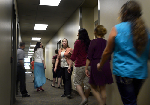 Scott Sommerdorf   |  The Salt Lake Tribune
Visitors take a tour of the new Mark I. Payne Building in Provo, Thursday, June 12, 2014. Payne was the former Utah State Hospital superintendent and Utah Division of Substance Abuse and Mental Health director.