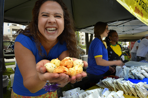 Scott Sommerdorf   |  The Salt Lake Tribune
Debora Hammond has been making and selling Brazilian cheese bread at the Downtown Farmer's market for several years. The bread is made with yuca flour, Saturday, June 14, 2014.