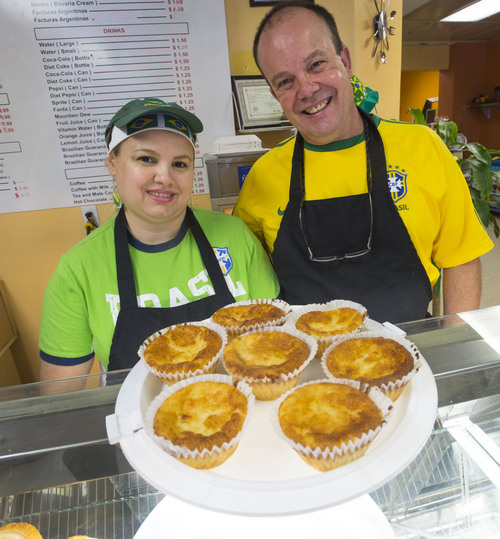 Steve Griffin  |  The Salt Lake Tribune


Bakery Street owners, Silvia and Fousto Tosolini, with their Queijadinha in their Salt Lake City bakery Thursday, June 12, 2014. Queijadinha are cheesecake like tarts and are very popular snacks in Brazil.