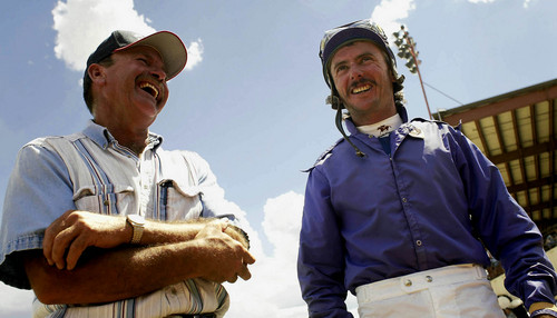 Joshua Brown  |  Tribune file photo
Lee Giles is a trainer at Wyoming Downs, and his brother Chad is the jockey. Lee will be retiring next week.

  8/10/03
