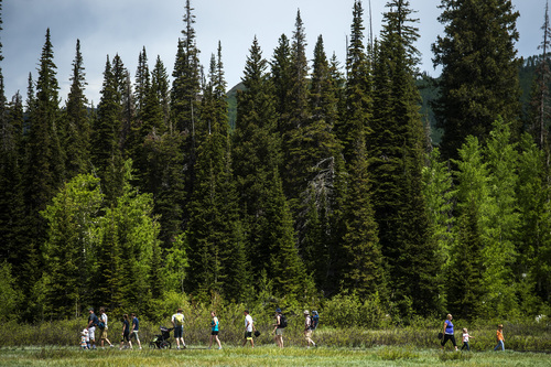 Chris Detrick  |  The Salt Lake Tribune
Families walk around looking at nature and wildlife during Kidís Day at Silver Lake at the top of Big Cottonwood Canyon on Saturday.