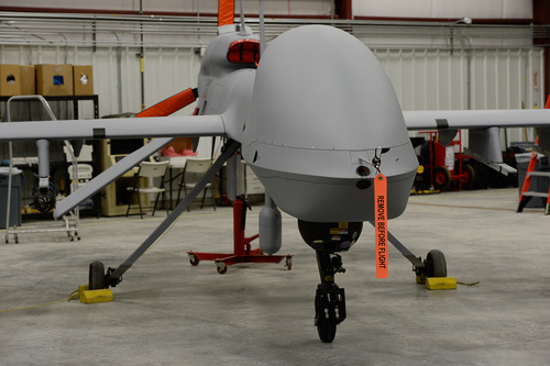Francisco Kjolseth  |  The Salt Lake Tribune
Most of the Army's testing for unmanned aerial vehicles happens at Dugway Proving Ground. In this photo from 2014, a Gray Eagle sits in a hangar.