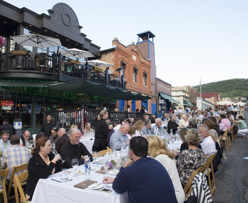 Rick Egan  |  The Salt Lake Tribune

Park City restaurants serve dinner on Main Street, during the annual "Savor the Summit" event on Park City Main Street, Saturday, June 21, 2014