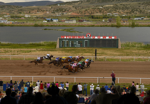 Leah Hogsten  |  The Salt Lake Tribune
Wyoming Downs opens its 2014 racing season Saturday June 21, 2014.  The 16-day weekend meet runs through Aug. 10.