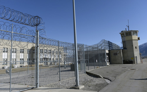 Al Hartmann  |  The Salt Lake Tribune 
In this March 9, 2014, photo, control doors and tower at the Wasatch unit sit at the Utah State Prison in Draper. The Wasatch blocks are the oldest parts of the prison, built in the early 1950s.