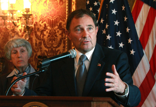Rick Egan   |  The Salt Lake Tribune

 Gov. Gary Herbert announces restructuring and changes to Office of Ethnic Affairs. Wednesday, June 22, 2011.