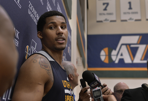 Scott Sommerdorf   |  The Salt Lake Tribune
The Utah Jazz worked out rookie Jarnell Stokes of Tennessee, Saturday, June 7, 2014.