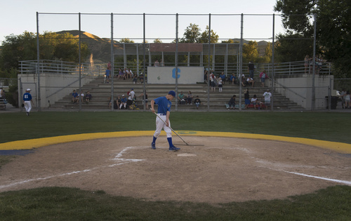 Rick Egan  |  The Salt Lake Tribune

Cyprus player, Dylan Herzon, 14, works on the field, after a game between Tooele and Cyprus, at Utah Copper Park in Magna, Monday, June 30, 2014