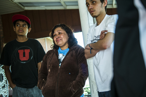 Chris Detrick  |  The Salt Lake Tribune
Ana Cañenquez and her sons Erick Ramirez, 13, and Geovanny Ramirez, 17, talk about the possibility of being deported at her home in Garland Wednesday April 16, 2014. Part of the family has been ordered to be deported to El Salvador.