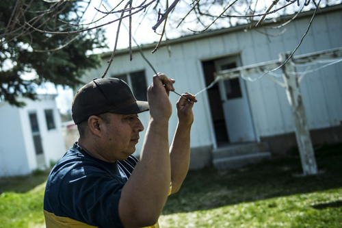 Chris Detrick  |  The Salt Lake Tribune
Eusebio Granda watches his kids play at their home in Garland Wednesday April 16, 2014. Part of the family has been ordered to be deported to El Salvador.