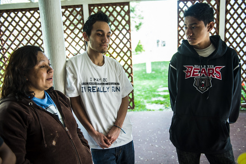 Chris Detrick  |  The Salt Lake Tribune
Ana CaÒenquez and her sons Geovanny Ramirez, 17, and Mario Ramirez 15, talk about the possibility of being deported at her home in Garland Wednesday April 16, 2014. Part of the family has been ordered to be deported to El Salvador.
