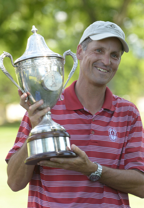 Leah Hogsten  |  The Salt Lake Tribune
Jon Wright became the 116th Utah State Amateur golf tournament winner for the second time Saturday, July 11, 2014 at Ogden Golf and Country Club.