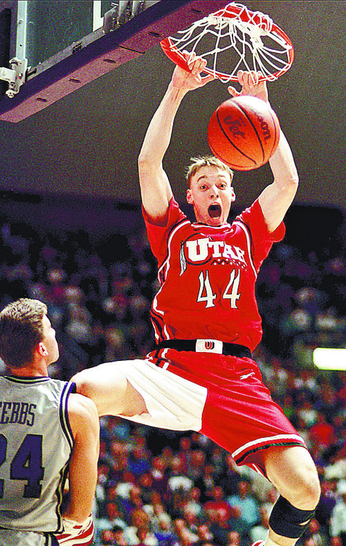 Tribune file photo
Keith Van Horn, Utah's all-time leading scorer, will be inducted Monday into the school's Crimson Club Hall of Fame. The honor celebrates a four-year career during which Van Horn lost his father and became a father, among the events that forever shaped his life.