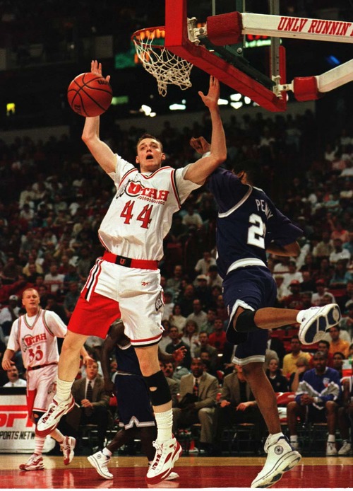 Tribune file photo
Keith Van Horn, Utah's all-time leading scorer, will be inducted Monday into the school's Crimson Club Hall of Fame. The honor celebrates a four-year career during which Van Horn lost his father and became a father, among the events that forever shaped his life.