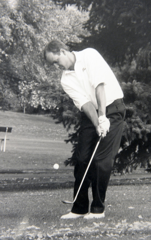 Al Hartmann  |  The Salt Lake Tribune 
Golfer Brad Sutterfield, a former Brighton High School and BYU golfer reached the highest level of golf but only for a year.  He managed to climb the ladder to play in PGA tours for one year but didn't make the cut the following year.  Photo of Sutterfield from BYU golfing days in 1988.  
Photo courtesy BYU